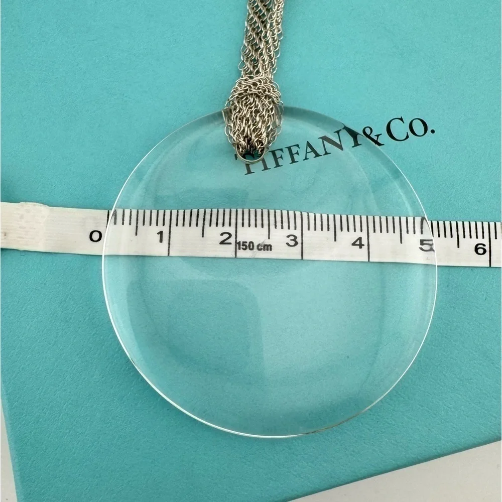 Tiffany & Co. Elsa Peretti 50mm Round Disc in Rock Crystal on Mesh Chain